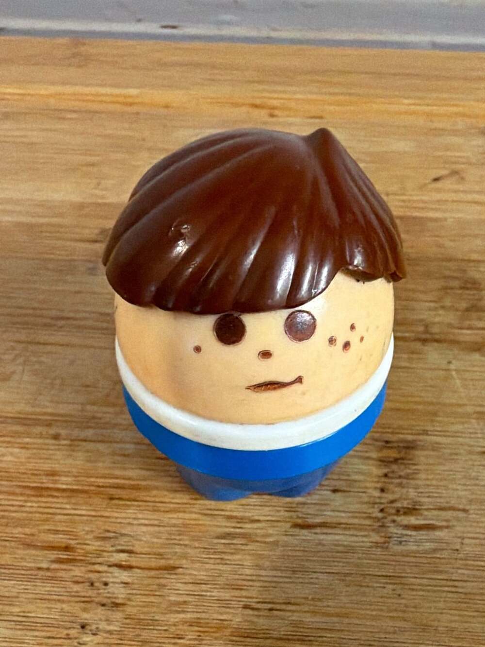 Vintage Little Tikes Toddle Tots Boy Brown Hair Blue Outfit